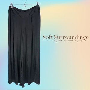 Black Soft Surroundings Wide Leg Palazzo Pants Sz Petite XS